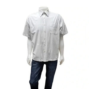 Perry Ellis Cotton Short Sleeve Button  Down Shirt Size XL